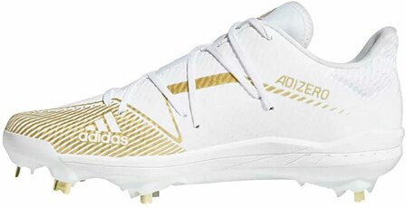 Adidas Afterburner 7 White/Gold Logo Metal Cleats