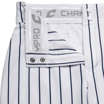 PA 9UPIN - CHAMPRO Pinstripe pants open bottom White/Navy