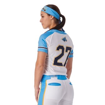 JE SUBLI LADIES Two button dames sublimation Softball jersey