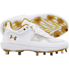 Under Armour Glyde MT White/Gold Metal Cleats