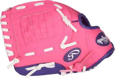 Rawlings Players Series 9&quot; Youth Glove with Soft Core Ball Pink/Purple LHT