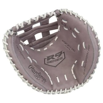 Rawlings R9 Softball 33&quot; Catcher Glove Gray/White RHT