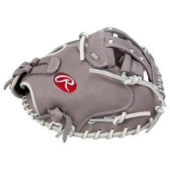 Rawlings R9 Softball 33&quot; Catcher Glove Gray/White RHT