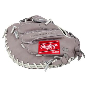 Rawlings R9 Softball 33&quot; Catcher Glove Gray/White RHT