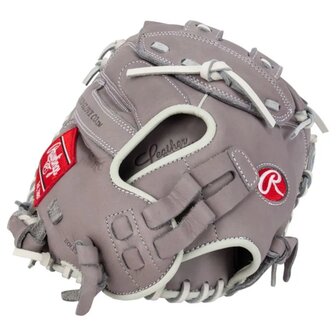 Rawlings R9 Softball 33&quot; Catcher Glove Gray/White RHT