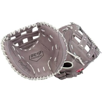 Rawlings R9 Softball 33&quot; Catcher Glove Gray/White RHT