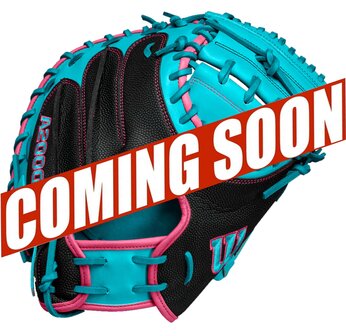 Wilson A2000 Fall 2024 CM33 33&quot; Catcher Glove Black/Teal/Pink RHT