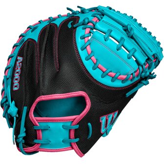 Wilson A2000 Fall 2024 CM33 33&quot; Catcher Glove Black/Teal/Pink RHT