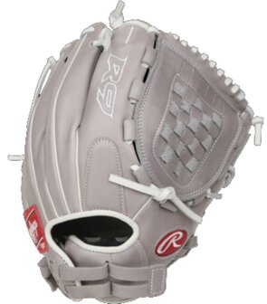 Rawlings R9 Softball 12&quot; Infield/Pitcher Glove Gray/White RHT