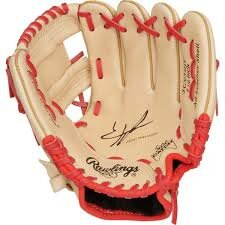 Rawlings Sure Catch Jeremy Pe&ntilde;a 9.5&quot; Youth Glove Tan/Red RHT