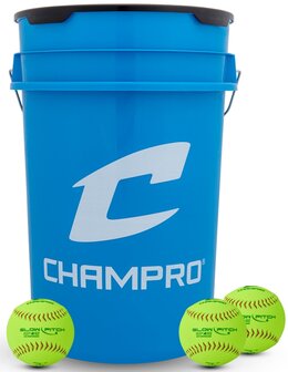 Champro Ball Bucket w/2Dz CSB24Y 12&quot; Slowpitch Softball 