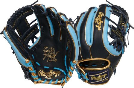 Rawlings Heart of the Hide 11.5&quot; Infield Glove Black/Colombia Blue/Gold RHT