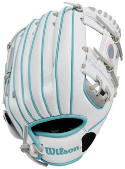 Wilson A200 10&quot; Youth Glove Silver/White/Teal RHT