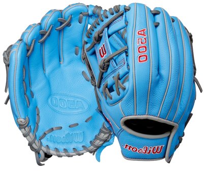 Wilson A500 11&quot; Infield Glove Baby Blue/Grey LHT