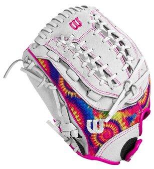Wilson A440 12&quot; Youth Outfield Glove White/Pink/Tie-Dye LHT