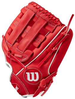 Wilson A450 11&quot; Youth Infield Glove Red/White RHT