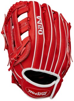 Wilson A450 11&quot; Youth Infield Glove Red/White LHT