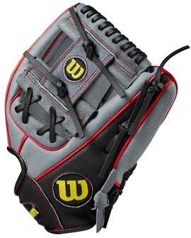 Wilson A450 11.5&quot; Youth Infield Glove Gray/Black/Red RHT
