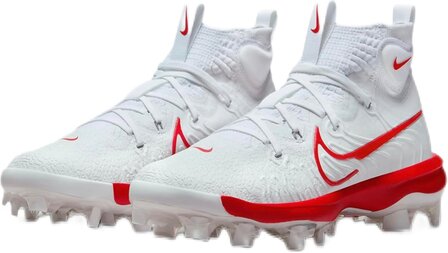 Nike Huarache NXT White/Scarlet High Rubber Cleats