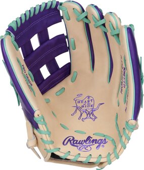 Rawlings Heart of the Hide 12.75&quot; Outfield Glove Camel/Purple/Mint RHT