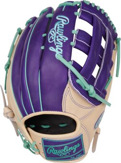 Rawlings Heart of the Hide 12.75&quot; Outfield Glove Camel/Purple/Mint RHT