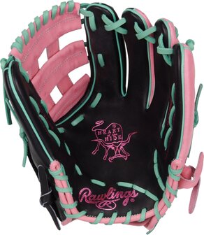 Rawlings Heart of the Hide 12.25&quot; Outfield Glove Black/Pink/Mint RHT