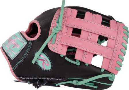 Rawlings Heart of the Hide 12.25&quot; Outfield Glove Black/Pink/Mint RHT