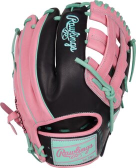 Rawlings Heart of the Hide 12.25&quot; Outfield Glove Black/Pink/Mint RHT