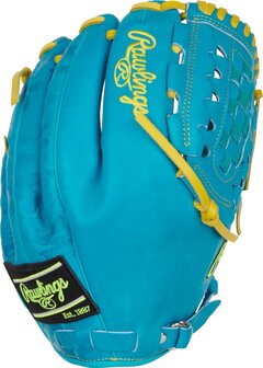 Rawlings Heart of the Hide 12&quot; Pitcher Glove Teal/Yellow RHT