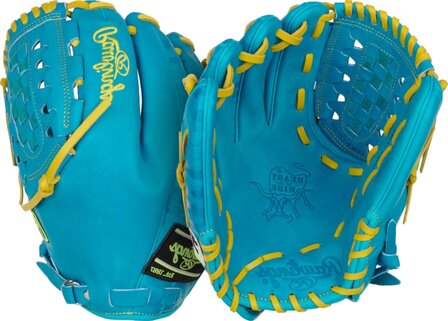 Rawlings Heart of the Hide 12&quot; Pitcher Glove Teal/Yellow LHT