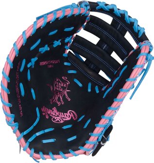 Rawlings Heart Of The Hide 13&quot; First Base Glove Black/Blue/Pink Waves LHT