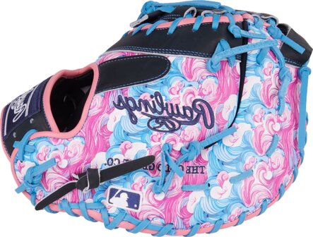 Rawlings Heart Of The Hide 13&quot; First Base Glove Black/Blue/Pink Waves LHT