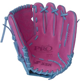 SSK Pro Custom 11.75&quot; Pitcher/Infield Glove Pink/Colombia Blue RHT