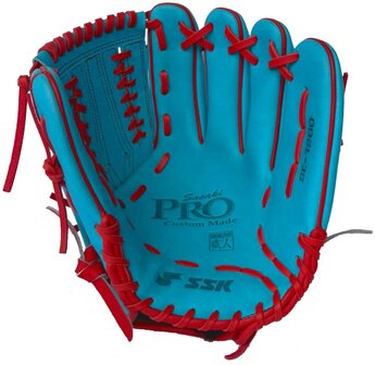 SSK Pro Custom 12&quot; Pitcher Glove Electric Blue/Red RHT