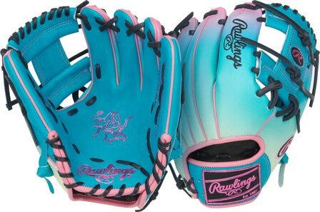 Rawlings Heart of the Hide 11.5&quot; Infield Glove Teal/Pink/Mint RHT