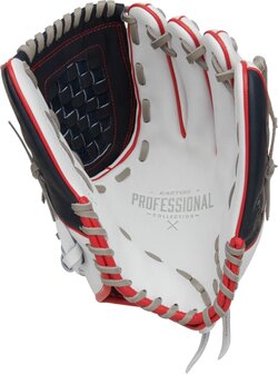 Easton Professional Collection Softball Color Splash 12.5&quot; All-Round Glove White/Navy/Red RHT