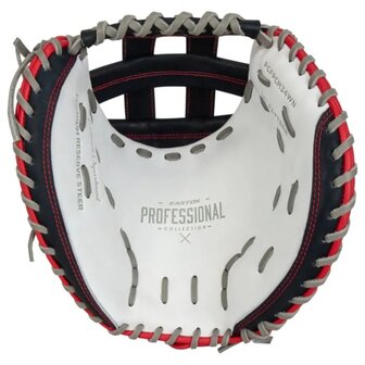 Easton Professional Collection Softball Color Splash 34&quot; Catcher Glove White/Navy/Red RHT