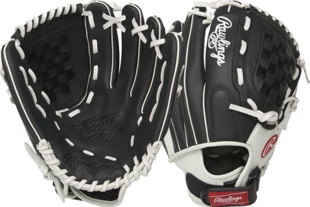 Rawlings Shut Out Softball 11.5&quot; Infield/Pitcher Glove Black/White RHT