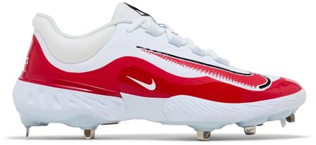Nike Huarache Elite 4 White/Scarlet Metal Cleats