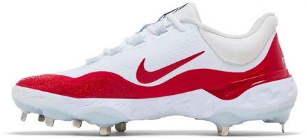Nike Huarache Elite 4 White/Scarlet Metal Cleats