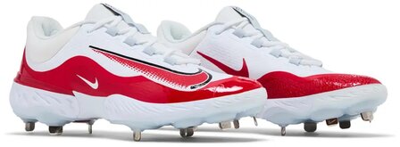 Nike Huarache Elite 4 White/Scarlet Metal Cleats