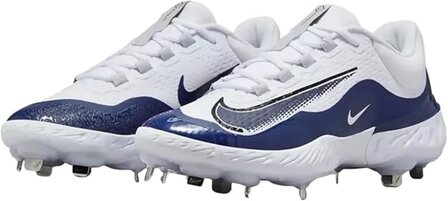 Nike Huarache Elite 4 White/Navy Metal Cleats