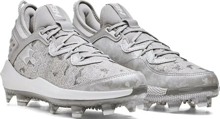 Under Armour Harper 8 Elite Grey/Silver High Rubber Cleats