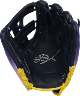 Rawlings REV1X Francisco Lindor 11.75" Infield Glove Purple/Yellow Pattern RHT