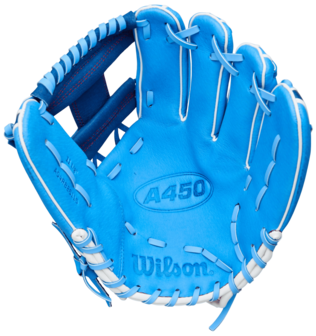 Wilson A450 11.5" Youth Infield Glove Baby Blue/Navy RHT