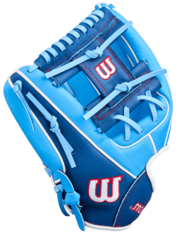 Wilson A450 11.5" Youth Infield Glove Baby Blue/Navy LHT