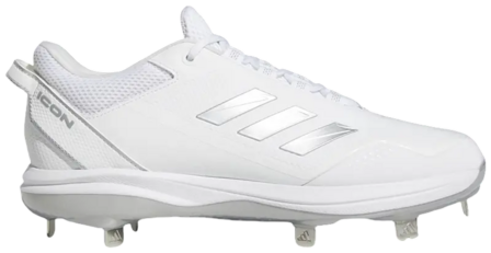 Adidas Icon 7 White/Silver Metallic Metal Cleats