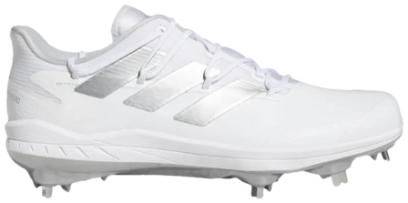 Adidas Afterburner 8 White/Silver Metallic Metal Cleats