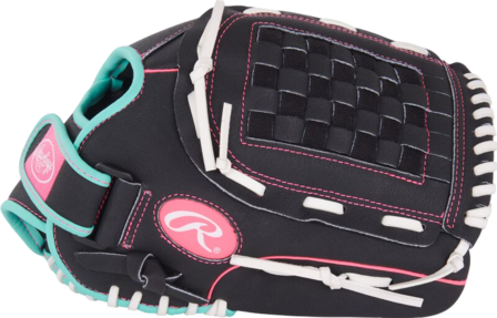Rawlings Sure Catch Softball 12" Youth Glove Black/Mint/Pink RHT