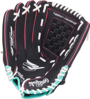 Rawlings Sure Catch Softball 12" Youth Glove Black/Mint/Pink LHT